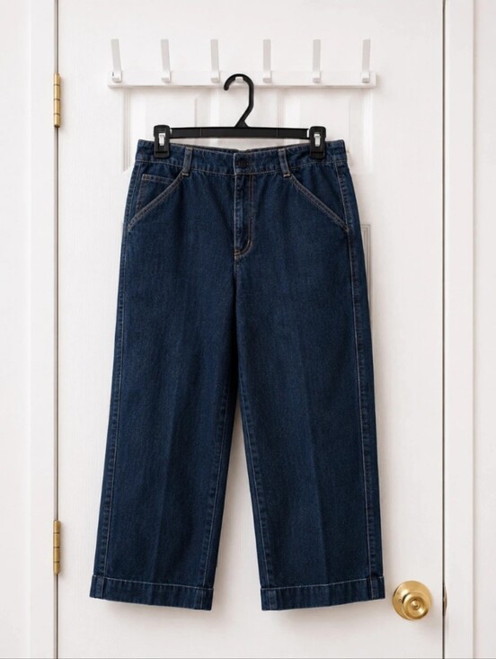 lizwear Denim - Vintage 90s Y2K Liz Claiborne LizWear Cropped Wide Leg Jeans Women’s Blue Denim